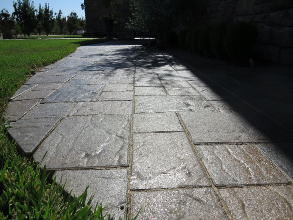 this image shows stamped concrete patio in corona california