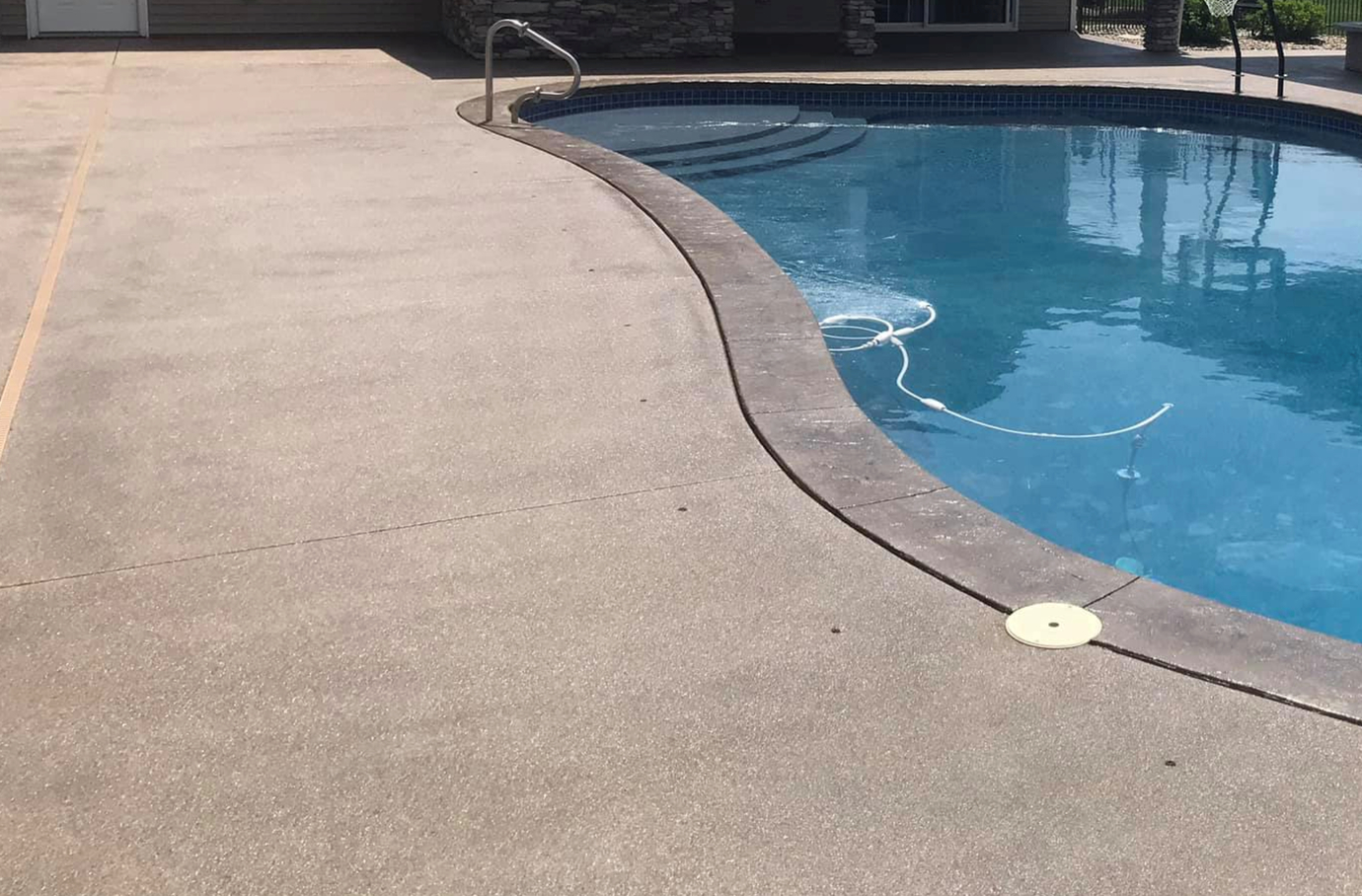 this image shows pool deck in Corona, California